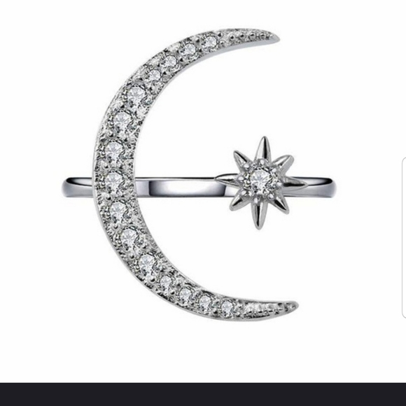 🌙⭐Beautiful Star and Moon Adjustable Ring in SILVER 🌙⭐ - Picture 2 of 12